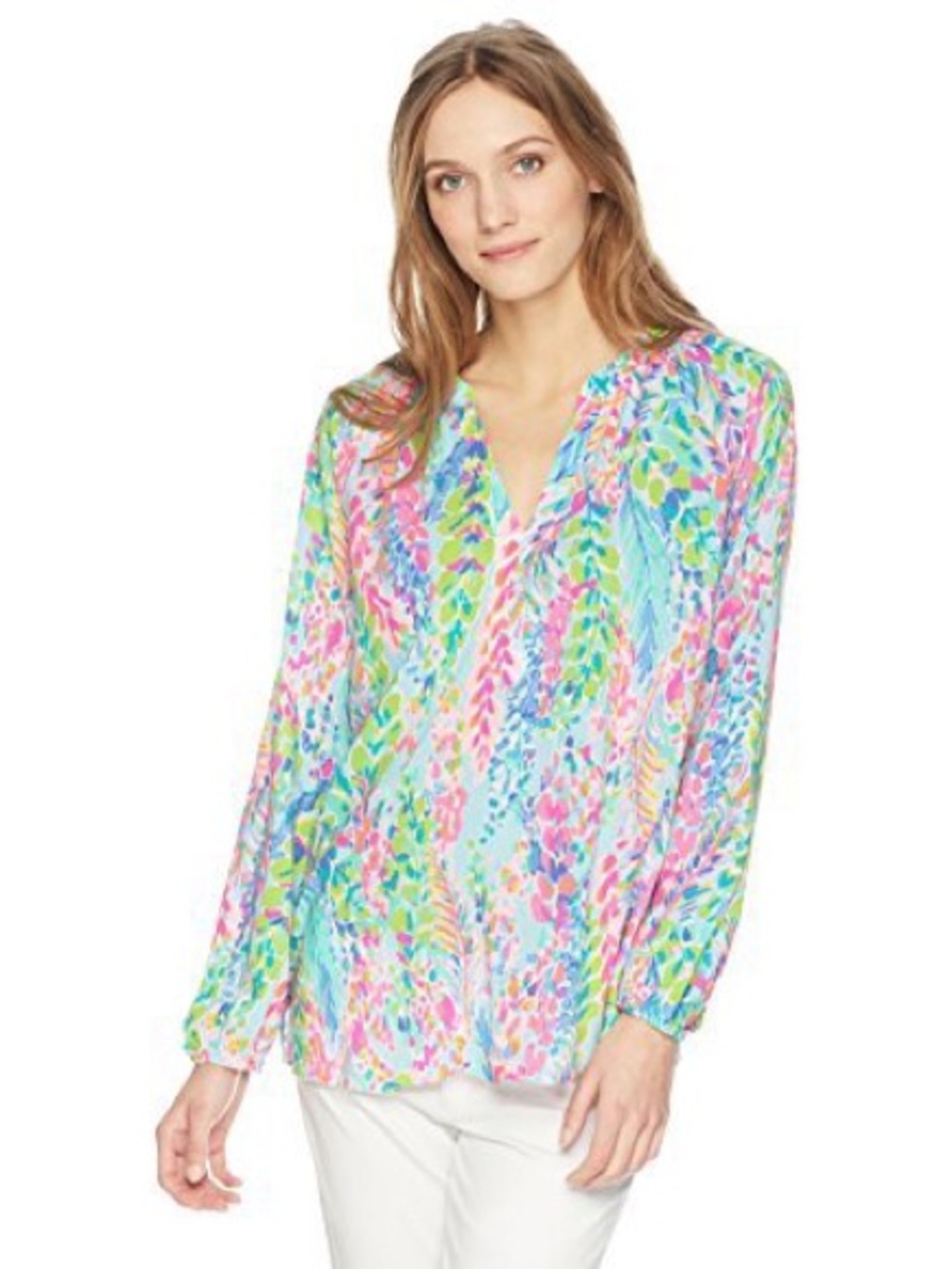Lilly Pulitzer Tunic Top Multi Catch the Wave Martinique Size Medium